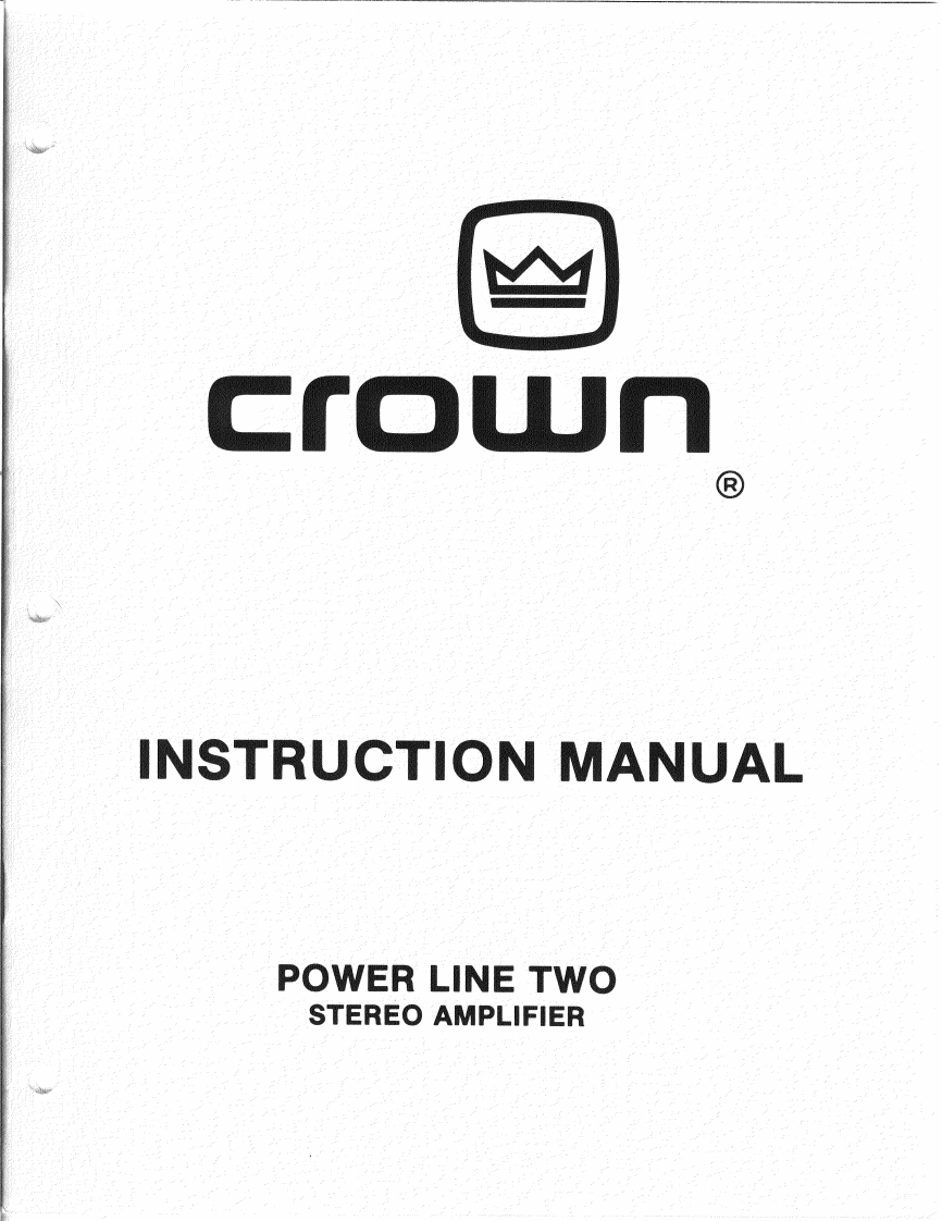 CROWN-Power-Line-Two-Instruction-操作说明书手册-PL2manual