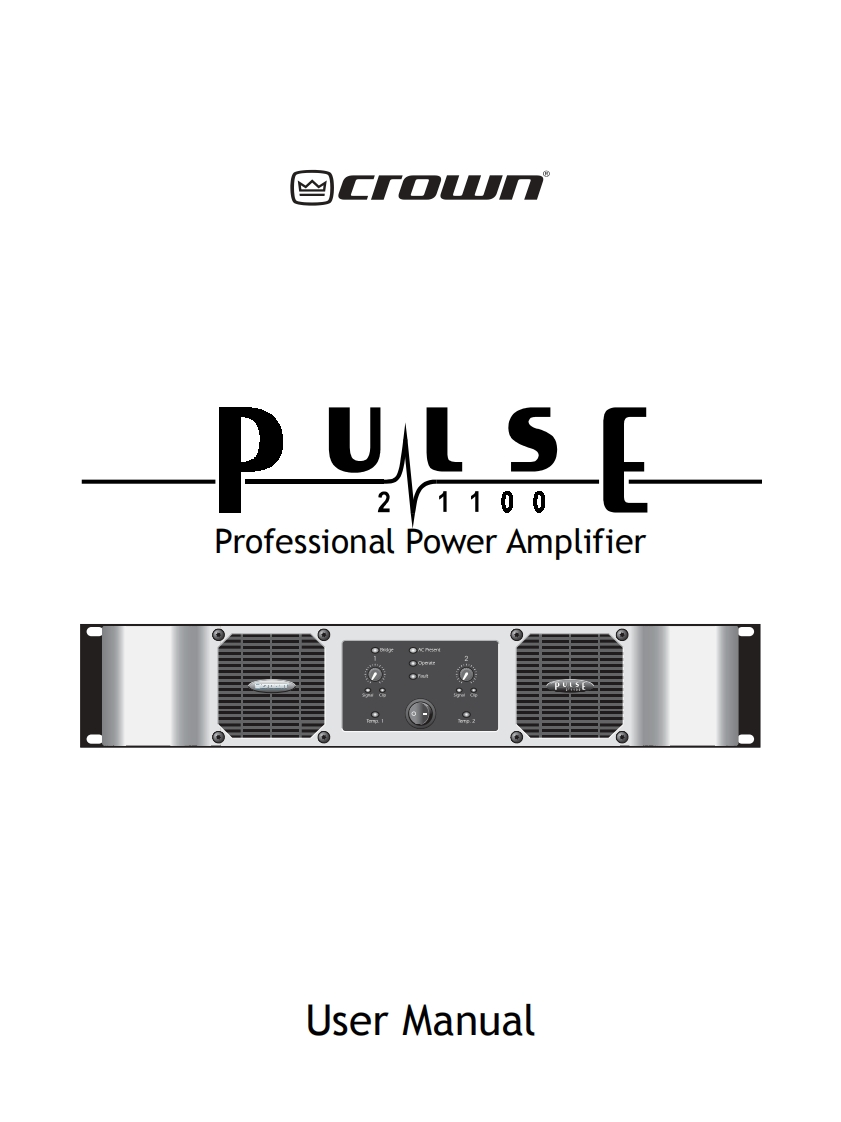 CROWN-Pulse-2X1100-操作说明书手册-133785