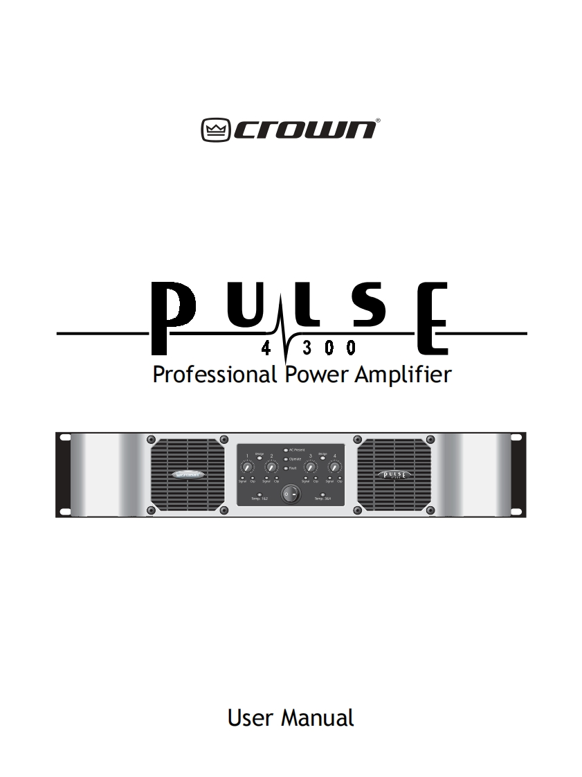CROWN-Pulse-4X300-操作说明书手册-133783