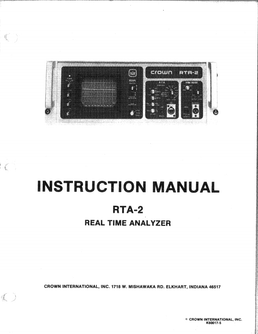 CROWN-RTA-2-操作说明书手册-RTA2manual