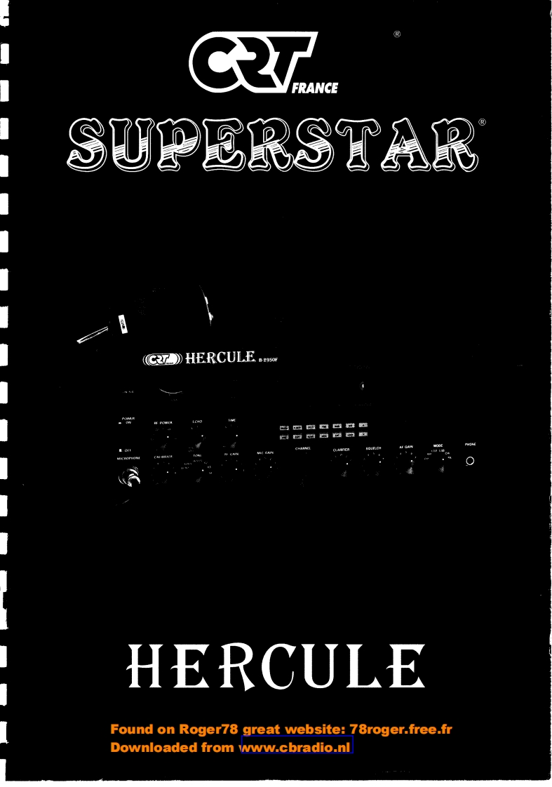 CRT_Hercule_ENG维修说明书手册含电气原理图