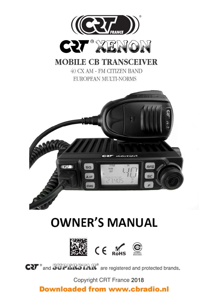 CRT_Xenon_ENG_FR操作说明书手册