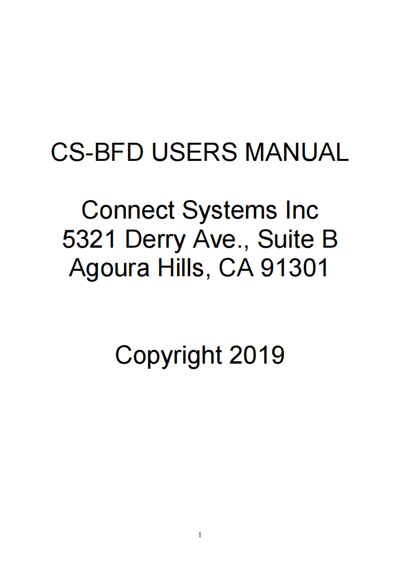 CS-BFD-Manual维修维护说明书手册含电气原理图