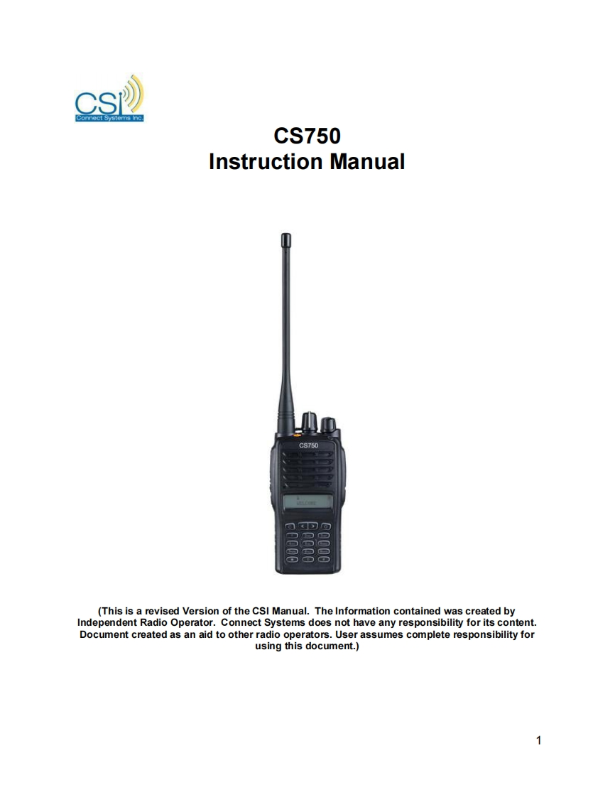 CS750InstructionManualPDF操作说明书手册