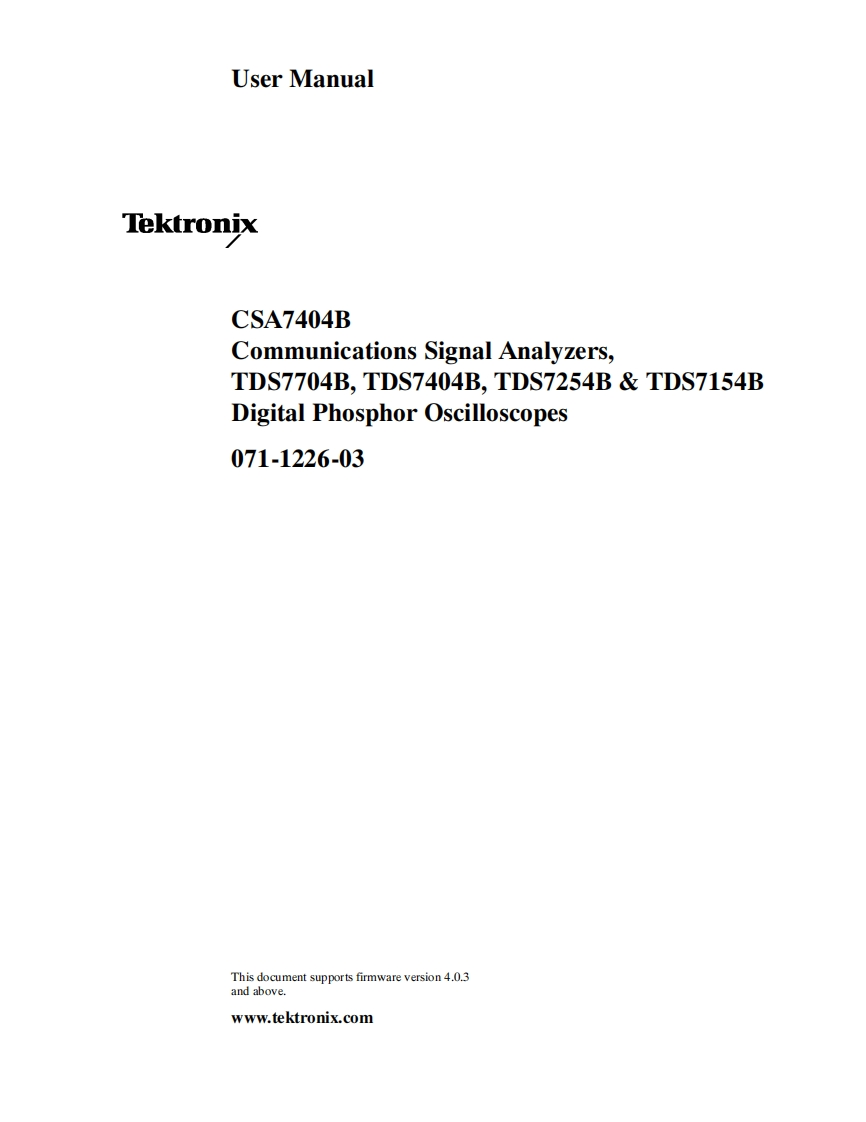 CSA7404B--用户使用操作说明书手册