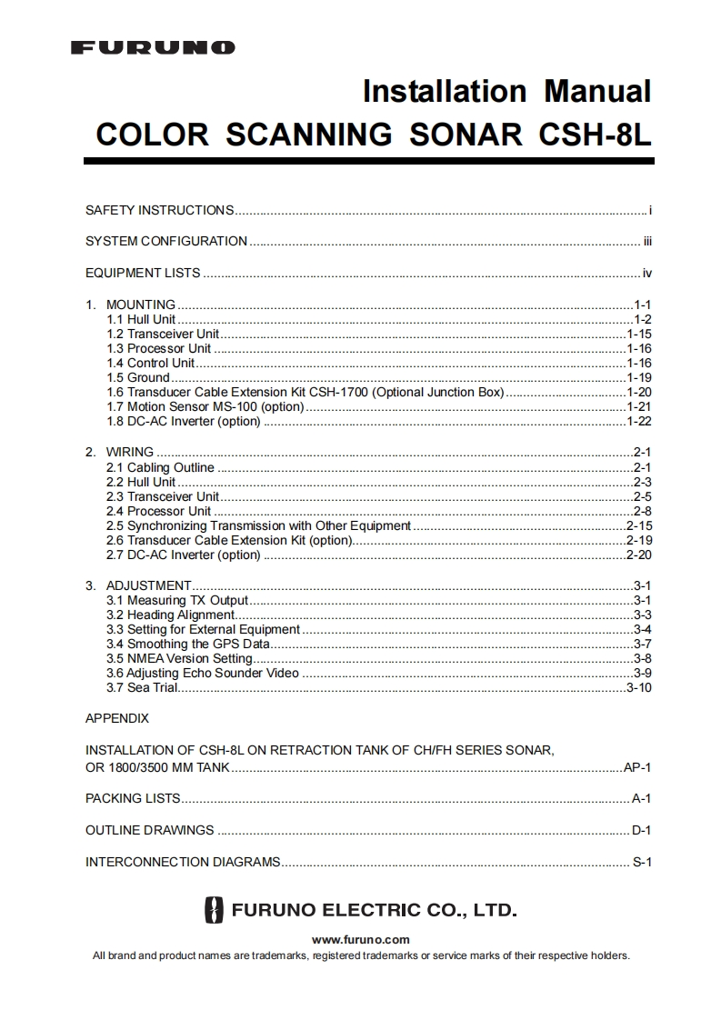 CSH8LInstallation操作说明书手册E11-2012