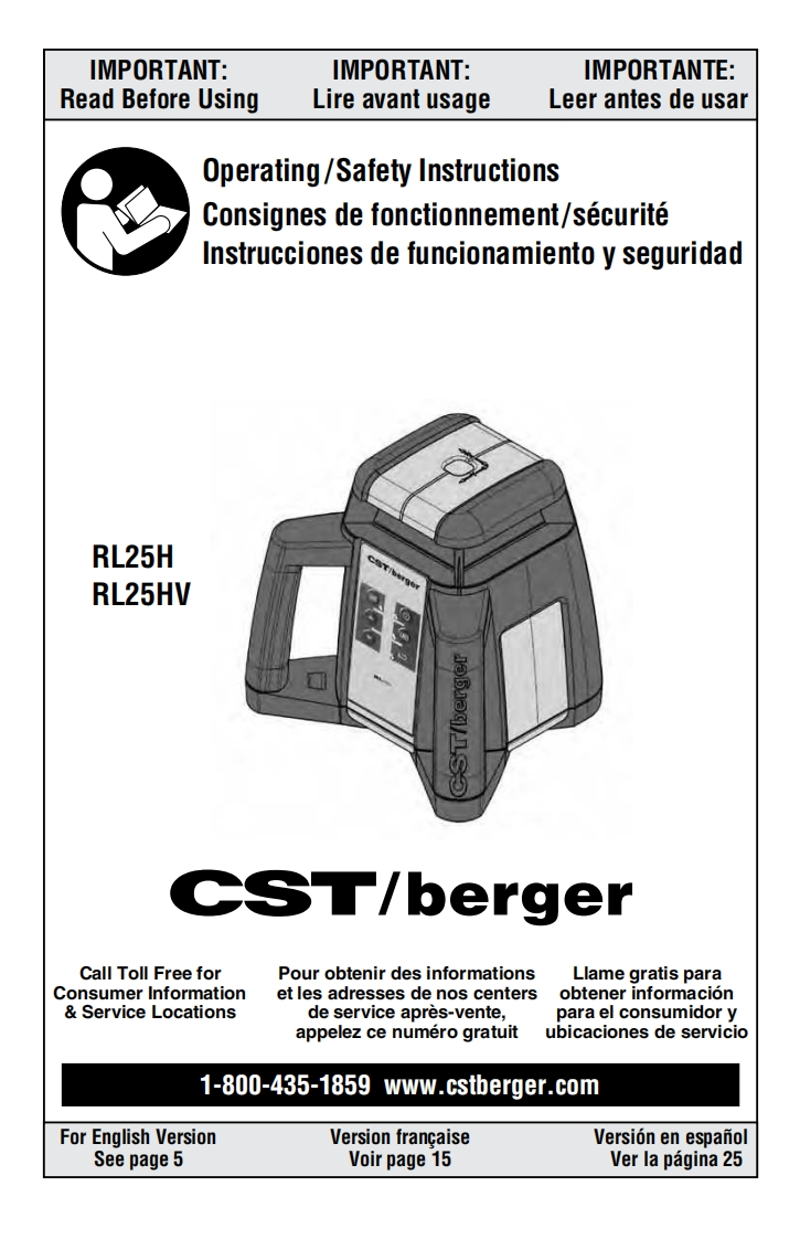 CST-BERGER_RL25H_使用说明书手册