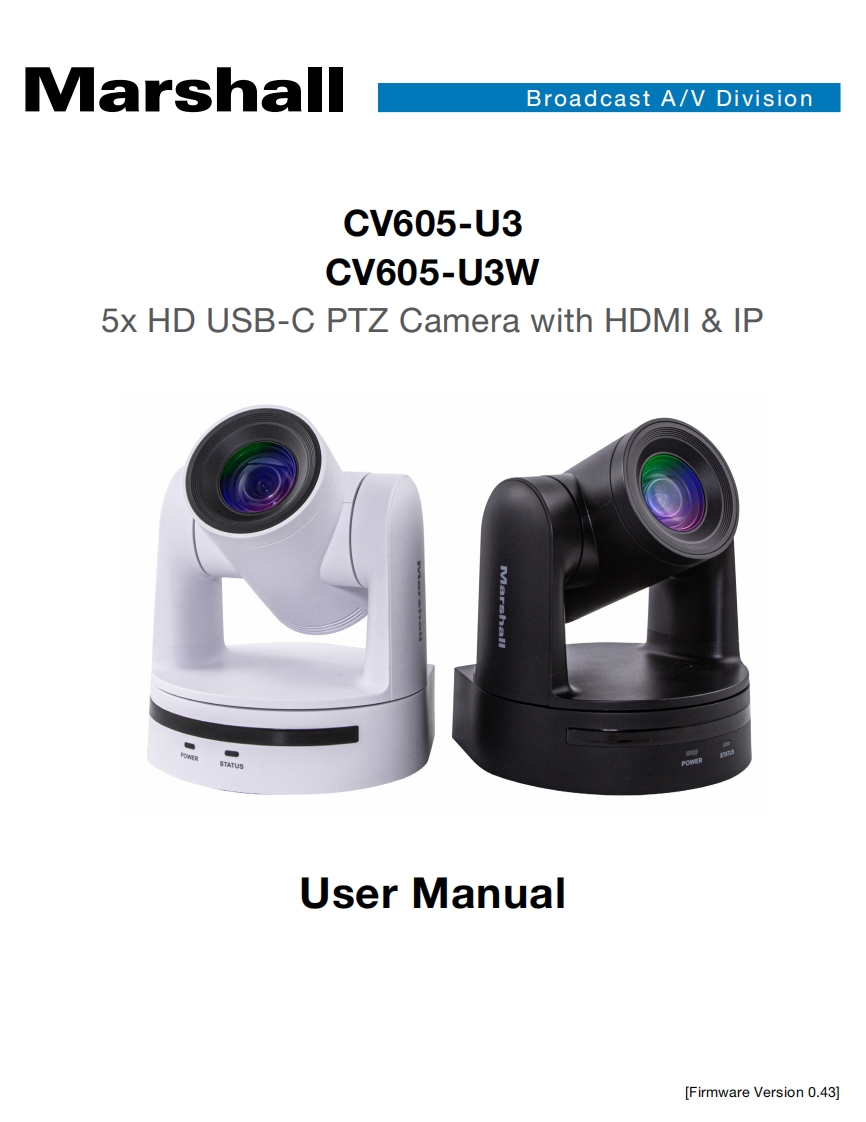 CV605-U3-U3W-使用说明书手册