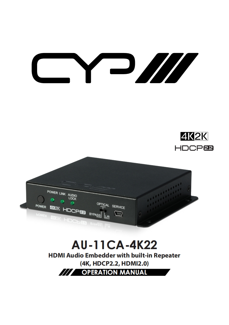 CYP-AU-11CA-4K22-操作说明书手册-RDV1新质力文库 - 聚焦新质生产力发展的数字化知识库_行业洞察 / 理论成果 / 实践指南免费下载新质力文库