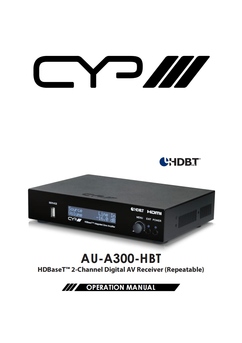 CYP-AU-A300-HBT-操作说明书手册