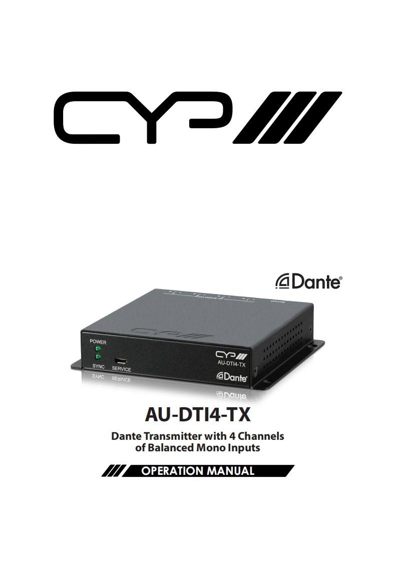 CYP-AU-DTI4-TX-操作说明书手册-v1.00