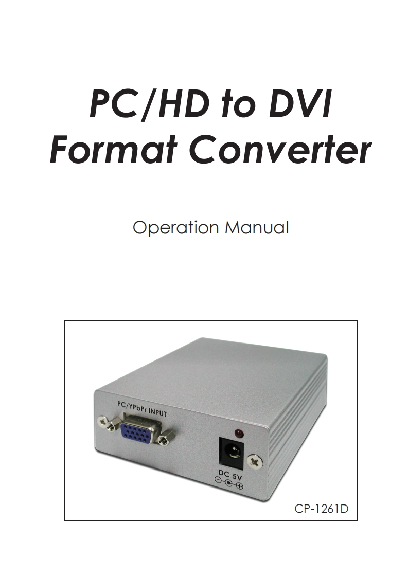 CYP-CP-1261D-操作说明书手册