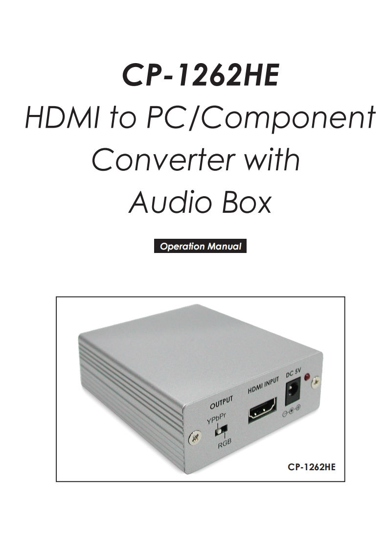 CYP-CP-1262HE-操作说明书手册