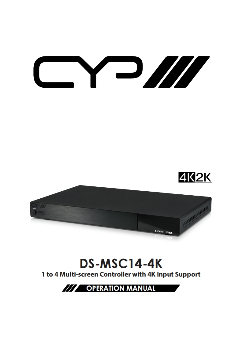 CYP-DS-MSC14-4K-操作说明书手册-v1.00