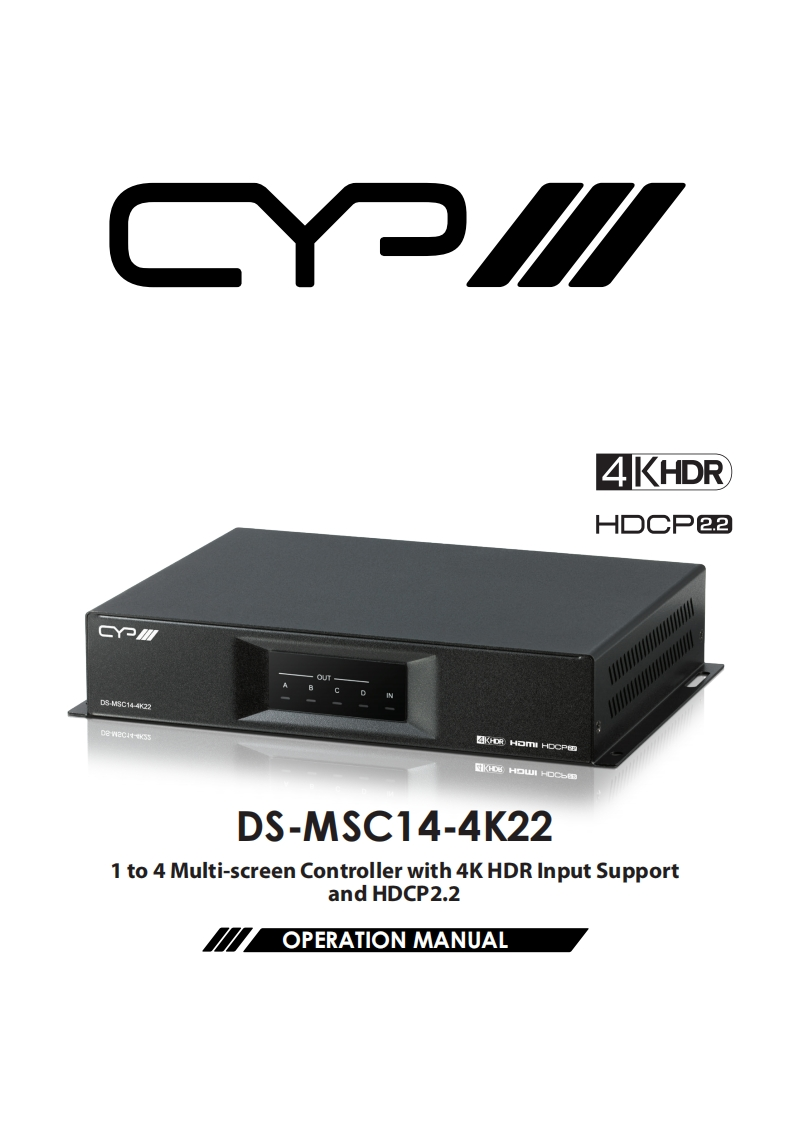 CYP-DS-MSC14-4K22-操作说明书手册-v1.01