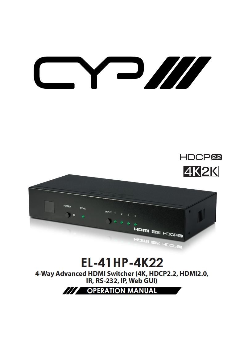 CYP-EL-41HP-4K22-操作说明书手册-v1.00