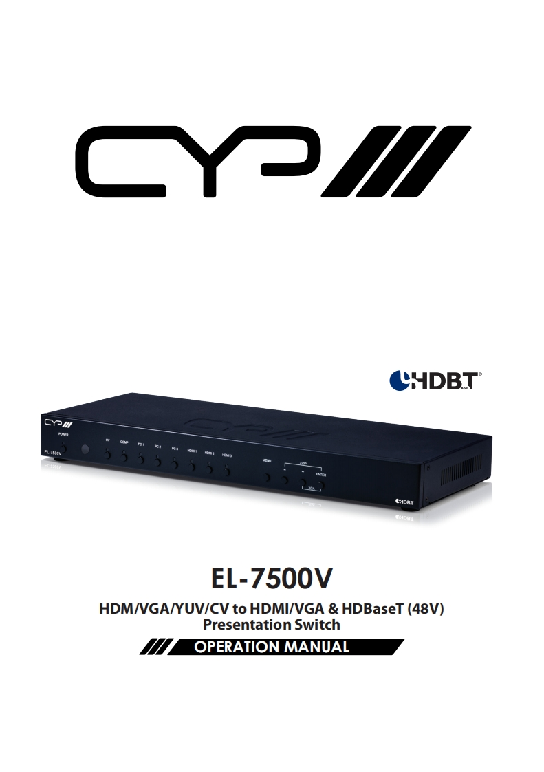 CYP-EL-7500V-操作说明书手册-v1.01
