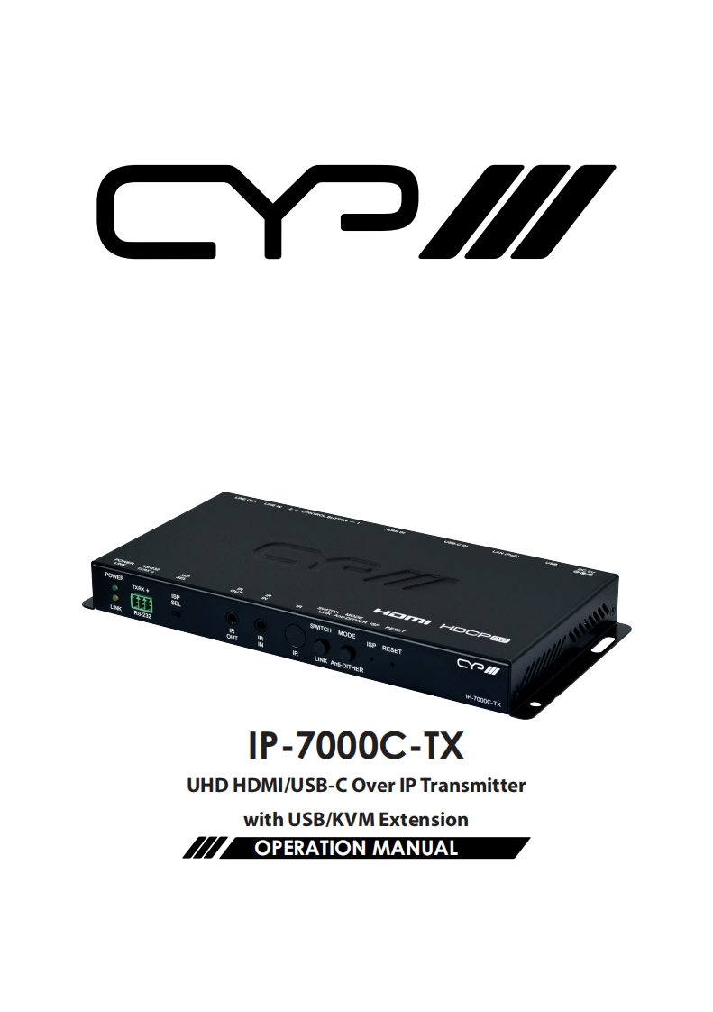 CYP-IP-7000C-TX-操作说明书手册-RDV1