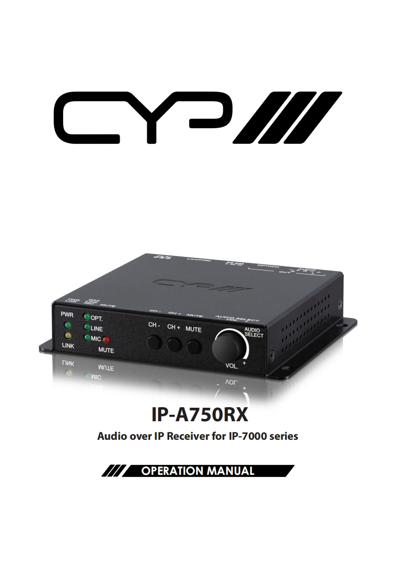 CYP-IP-A750RX-操作说明书手册-v1.00