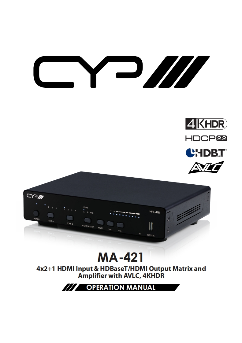 CYP-MA-421-操作说明书手册-v1.01