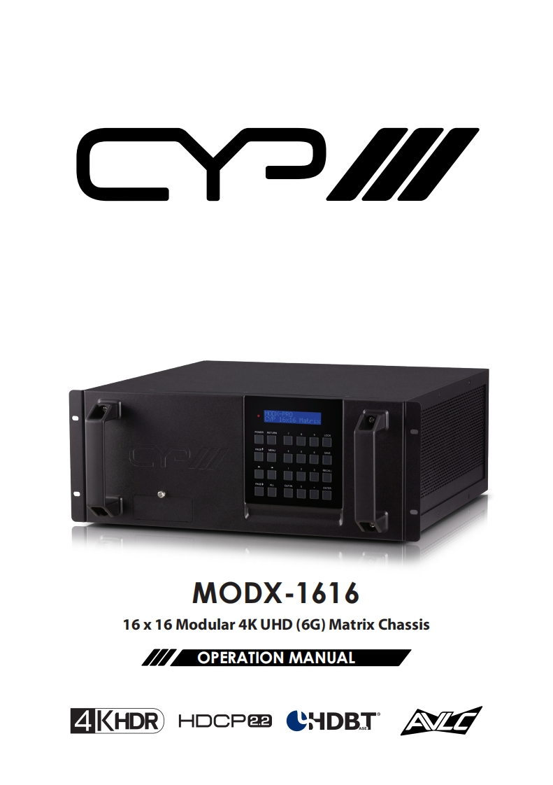 CYP-MODX-1616-操作说明书手册-v1.00