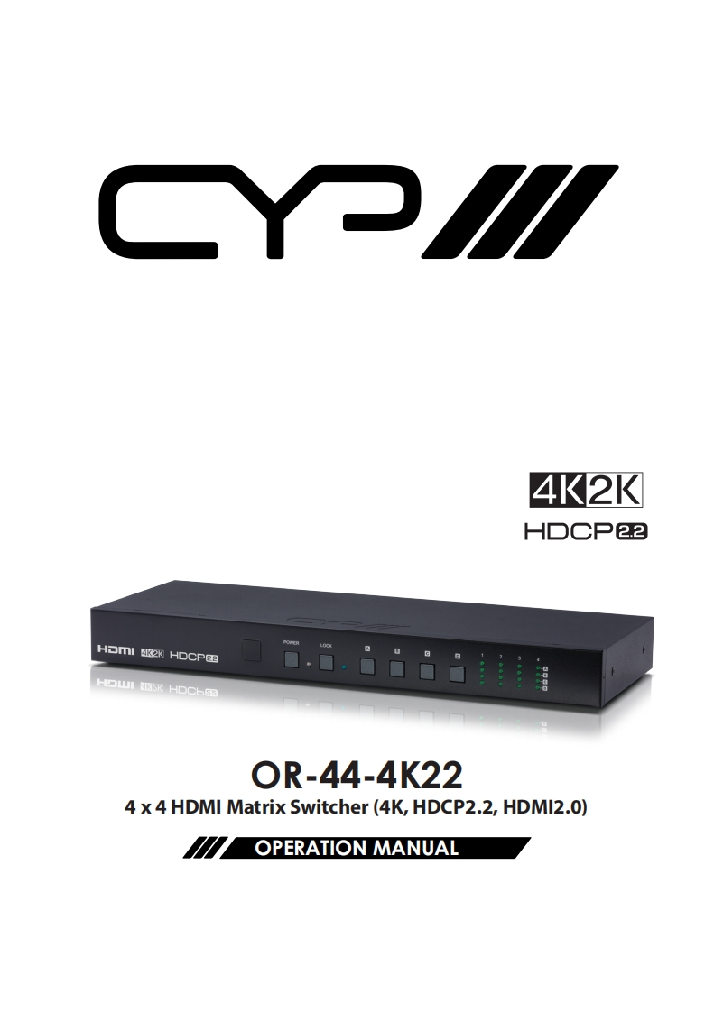 CYP-OR-44-4K22-操作说明书手册-v1.00