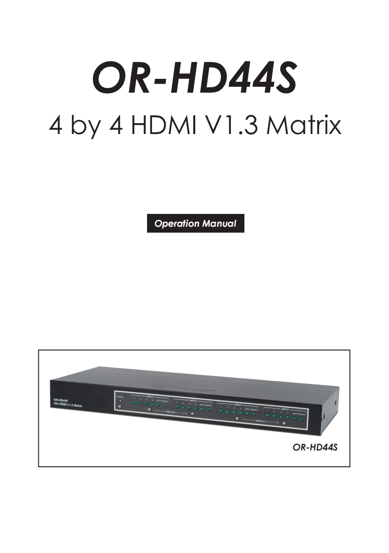 CYP-OR-HD44S-操作说明书手册