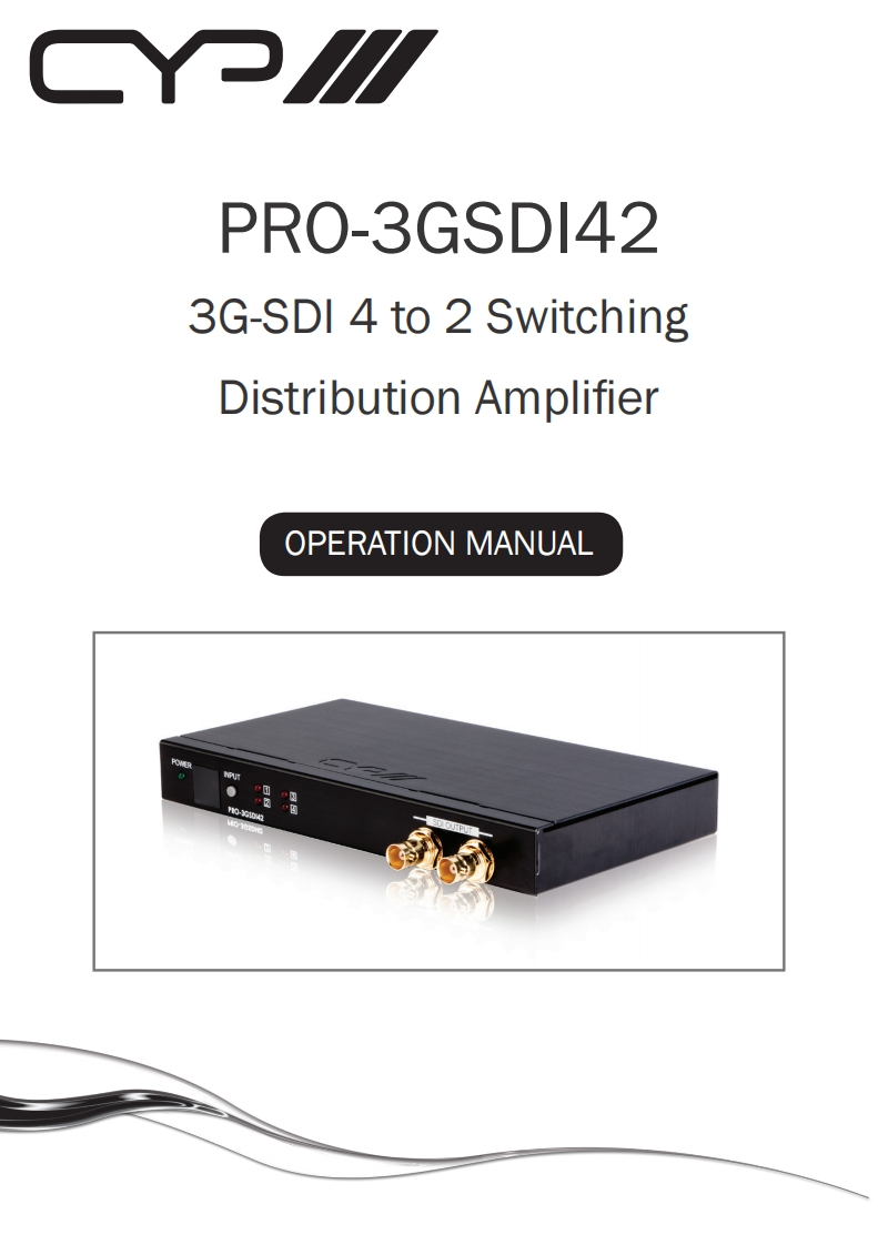 CYP-PRO-3GSDI42-操作说明书手册