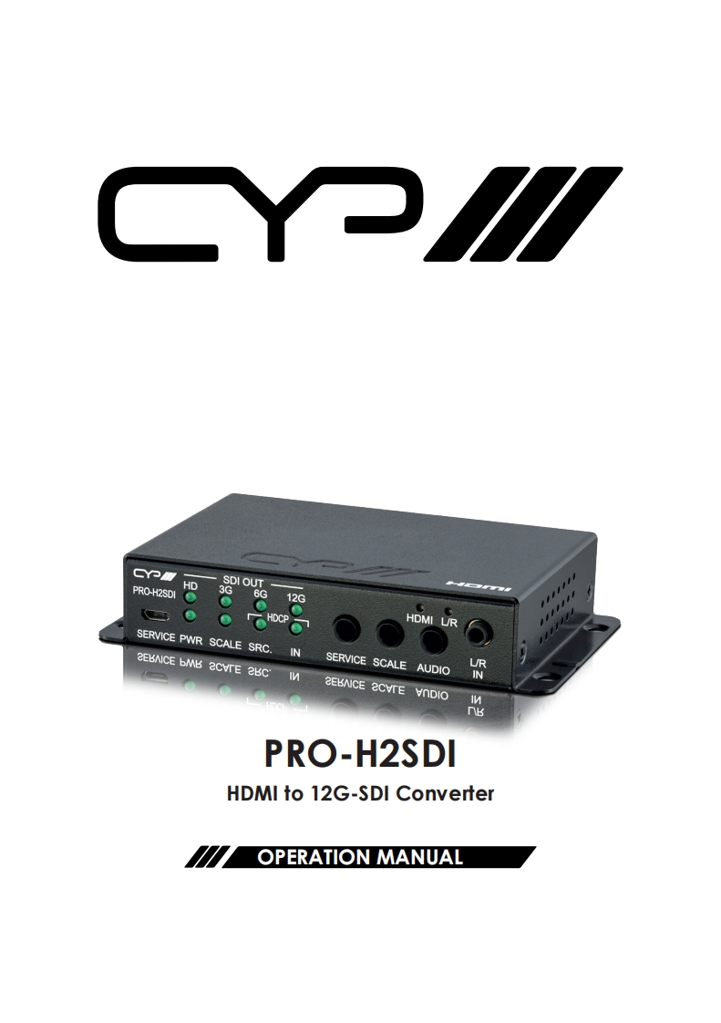 CYP-PRO-H2SDI-操作说明书手册
