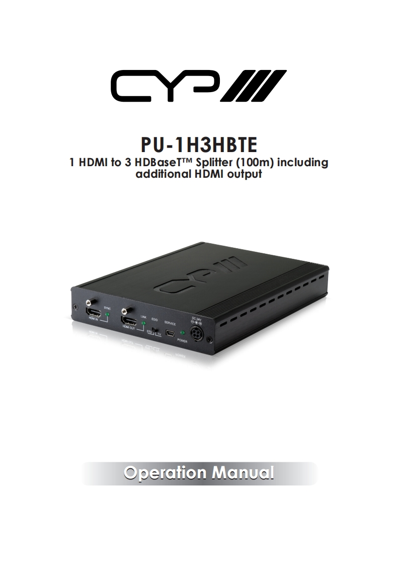 CYP-PU-1H3HBTE-操作说明书手册