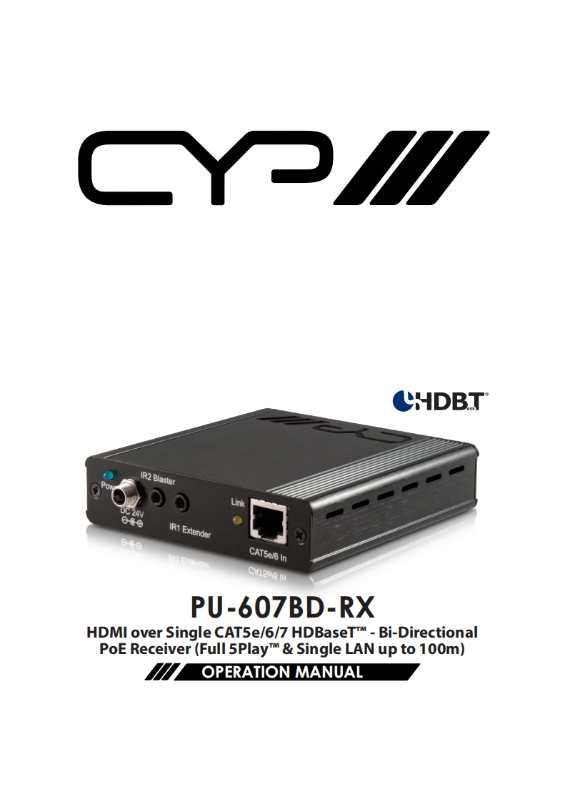 CYP-PU-607BD-RX-操作说明书手册