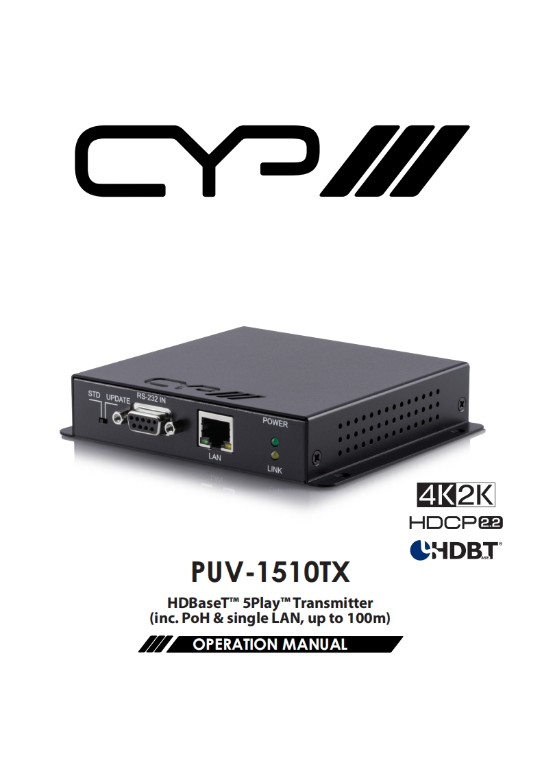 CYP-PUV-1510-KIT-操作说明书手册-v1.00