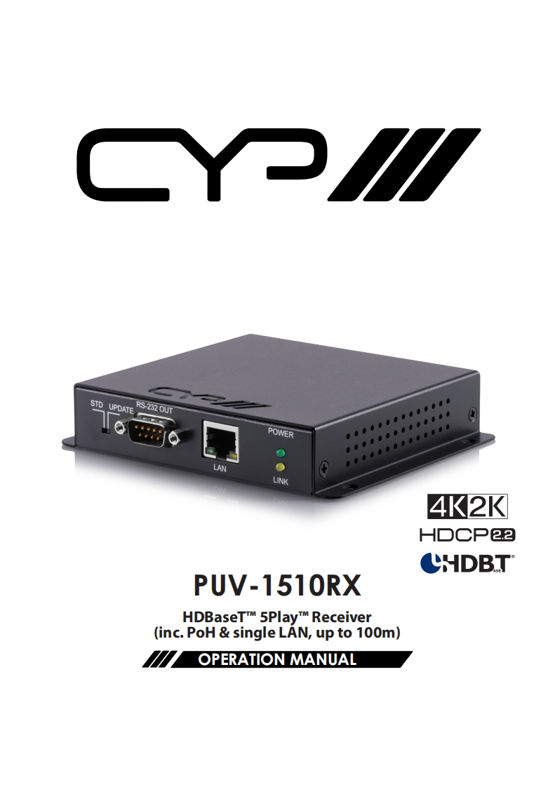 CYP-PUV-1510RX-操作说明书手册-v1.00
