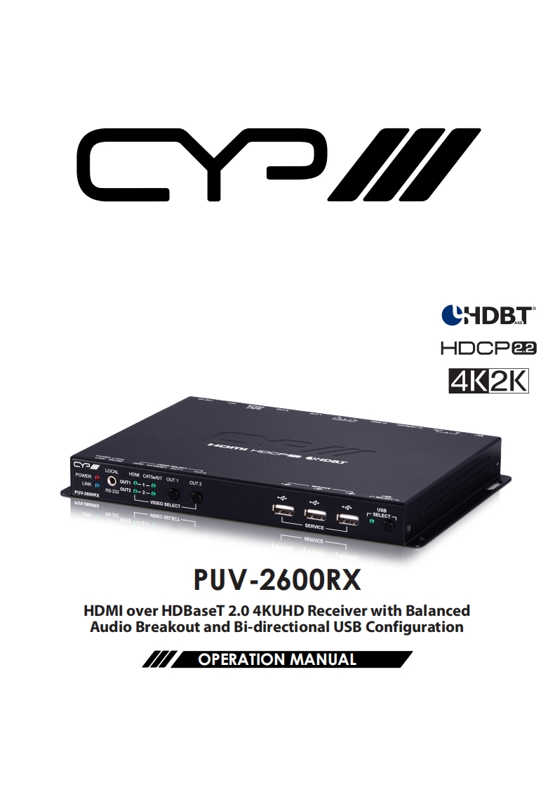 CYP-PUV-2600RX-操作说明书手册-v1.00