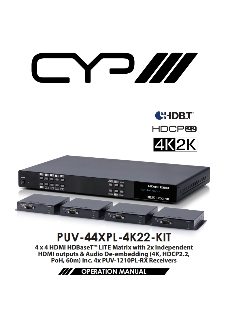 CYP-PUV-44XPL-4K22-KIT-操作说明书手册-RDV1