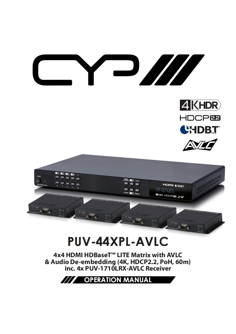 CYP-PUV-44XPL-AVLC_操作说明书手册_V1.00