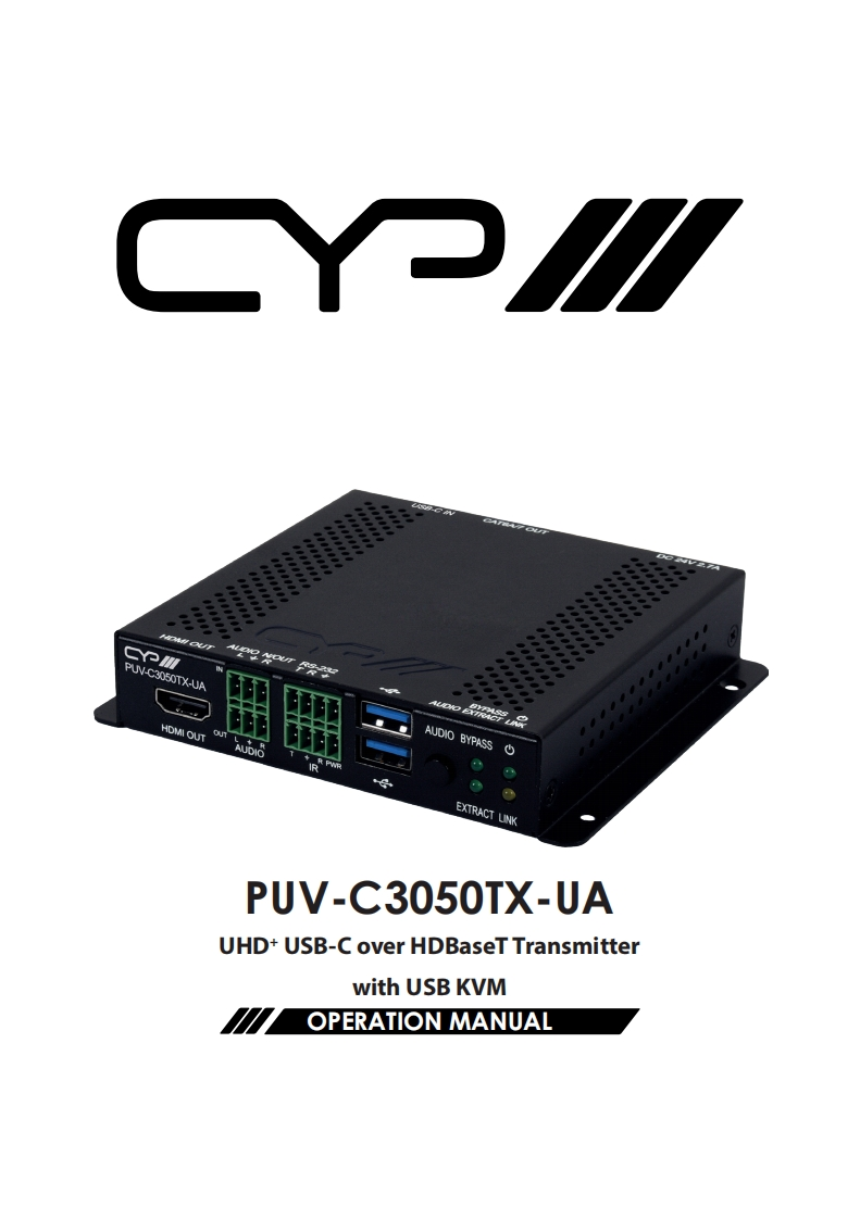 CYP-PUV-C3050TX-UA-操作说明书手册-RDV1