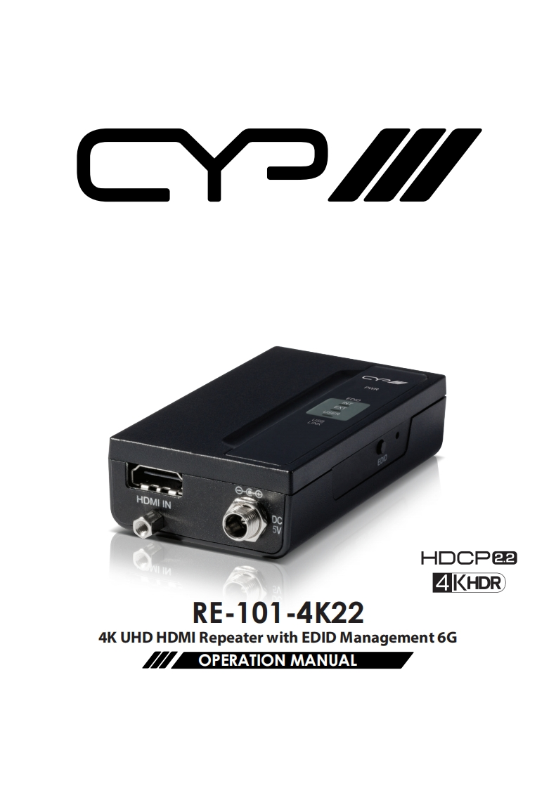 CYP-RE-101-4K22_PDF-操作说明书手册_V1.00
