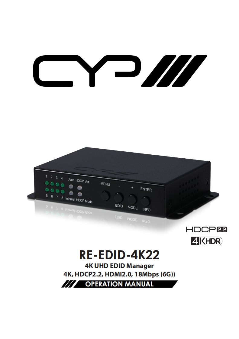 CYP-RE-EDID-4K22-操作说明书手册-v1.00