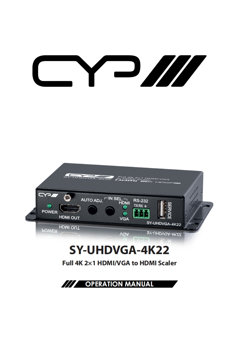 CYP-SY-UHDVGA-4K22-操作说明书手册