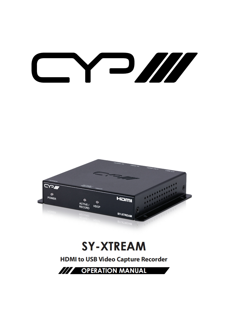 CYP-SY-XTREAM-操作说明书手册-v1.01