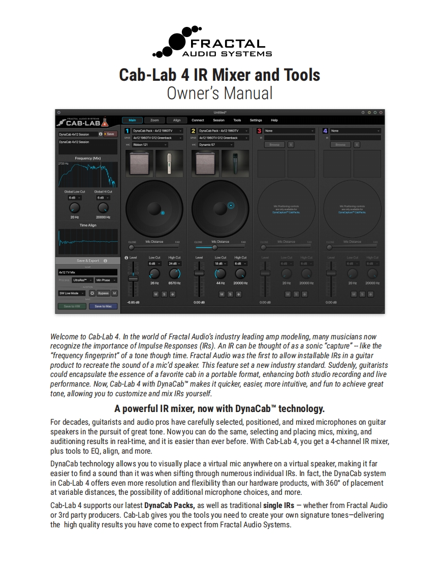 Cab-Lab-4-Manual操作说明书手册