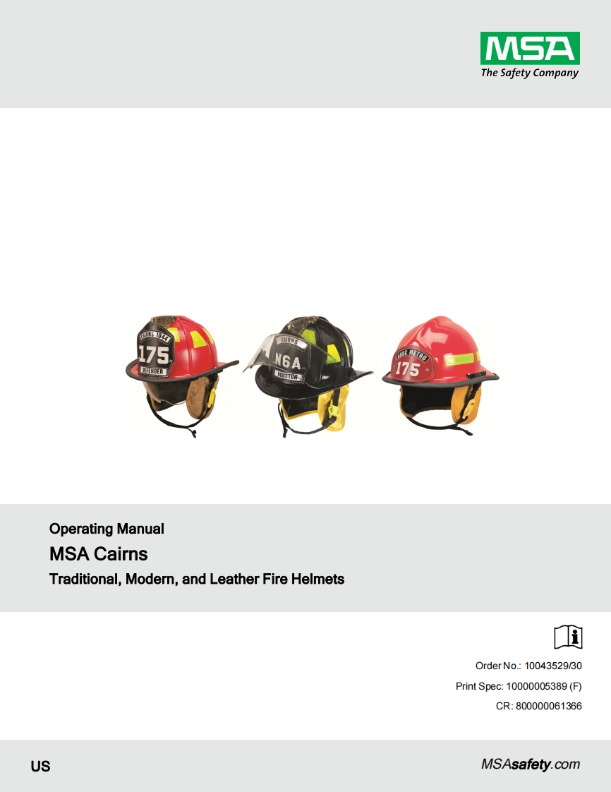 Cairns-Fire-Helmets-使用说明书手册-Electrogas