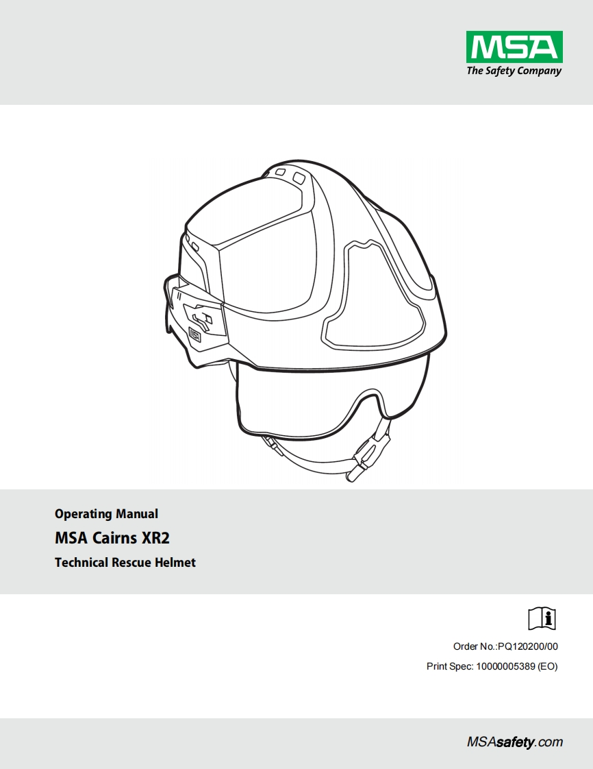 Cairns-XR2-Rescue-Helmet-使用说明书手册-MSA-Electrogas