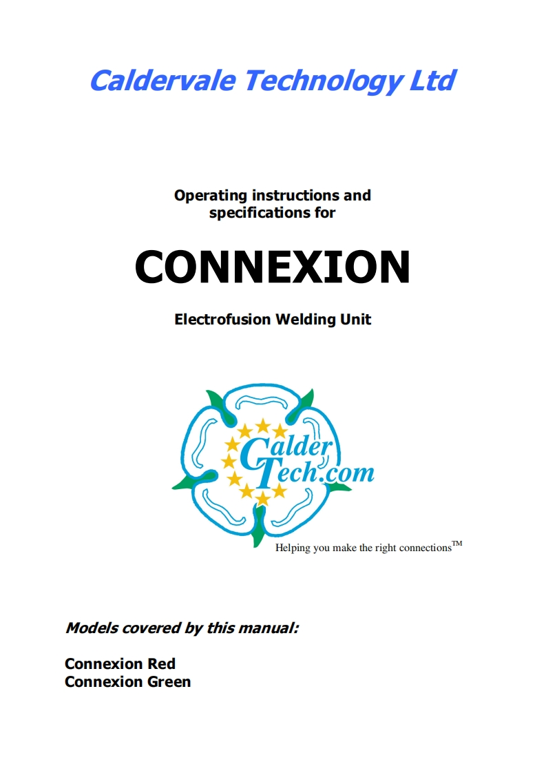 Caldervale-Connexion-User-Manual操作说明书手册