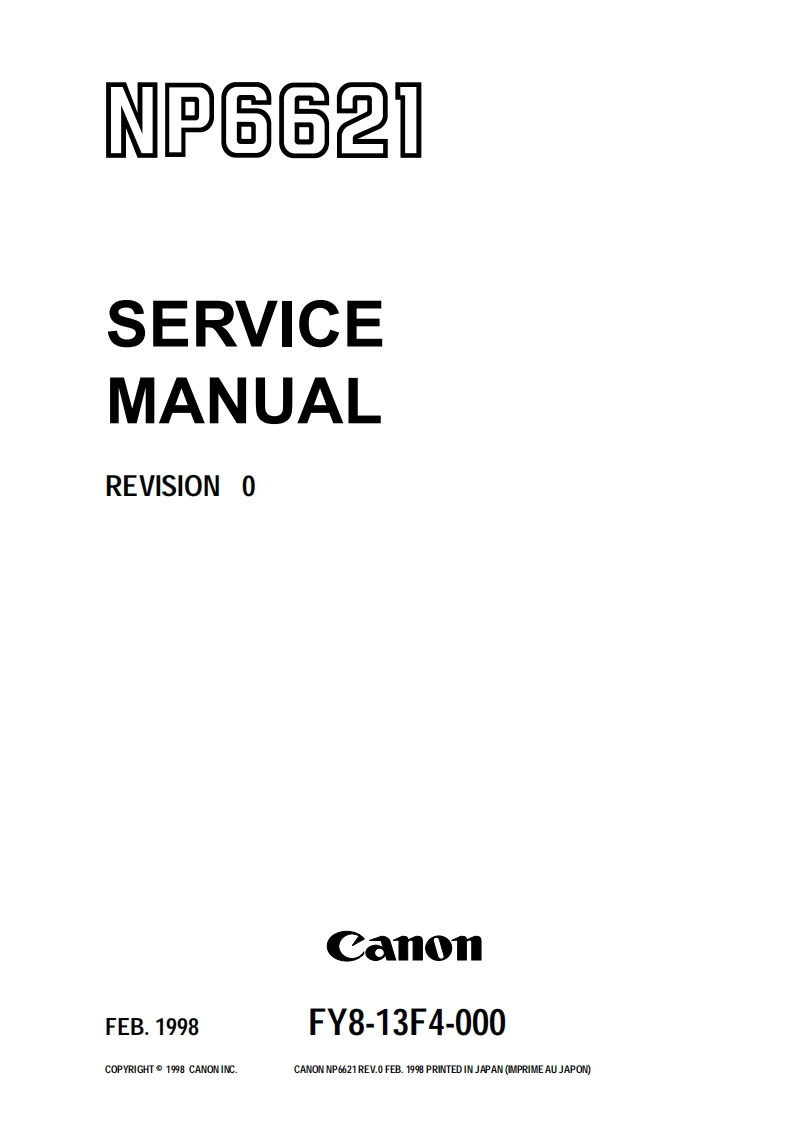 Canon-NP6621-维修维护手册-找手册网