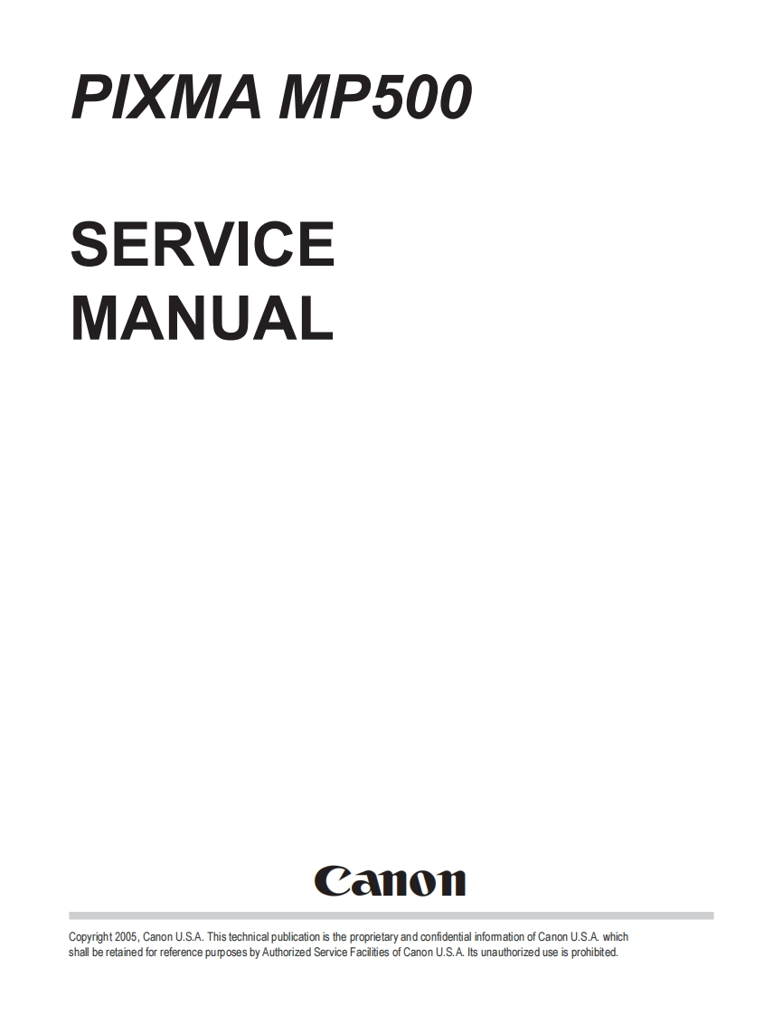 Canon-Pixma-MP500-Printer-Scanner-维修手册