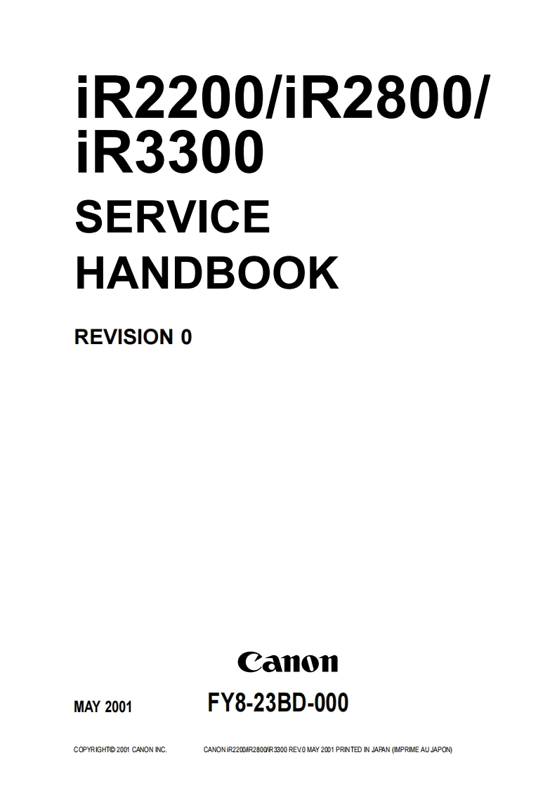 Canon-iR2200-iR2800-iR3300-维修手册-handbook