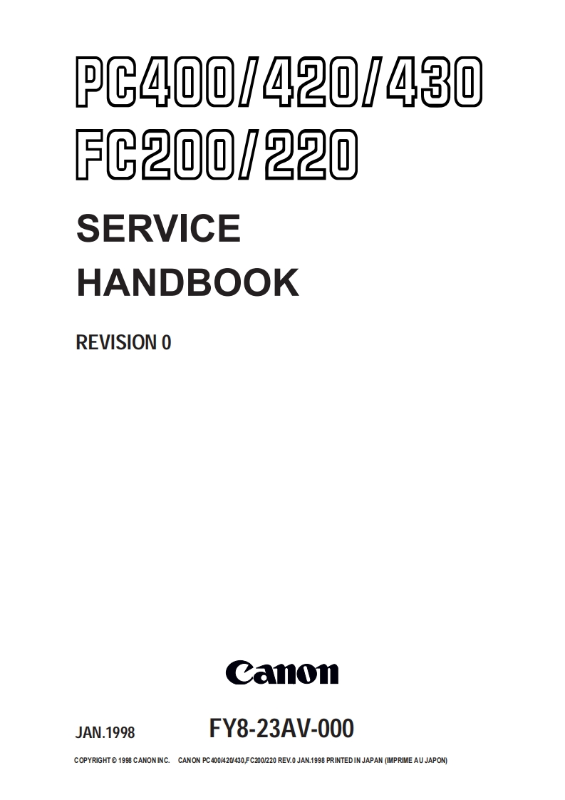 CanonFC220维修手册handbook