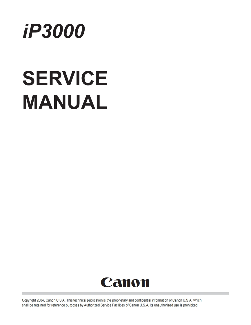 CanoniP3000维修维护手册